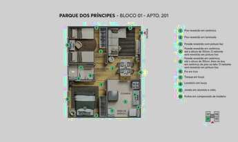 Imagem 3: Parque Dos Príncipes, 2 Quartos Distribuído Em 41M² E 1 Vaga De Garagem Em Mussurunga. VPM