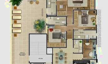 Imagem 2: Apartamento com área privativa à venda, 3 quartos, 3 suítes, 3 vagas, Santo Antônio - Belo