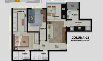Imagem 5: Apartamento à venda 2 Quartos, 1 Suite, 1 Vaga, 72.74M², MUQUIÇABA, GUARAPARI - ES