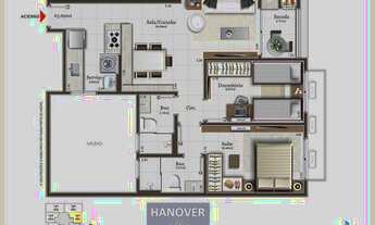 Imagem 6: Apartamento com 2 quartos, (suíte), 66 m², sacada c/ churrasqueira no Pedra Branca - Palho