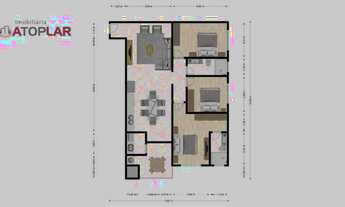 Imagem 2: Apartamento com 2 dormitórios à venda, 101 m² por R$ 690.000,00 - Gravatá - Navegantes/SC