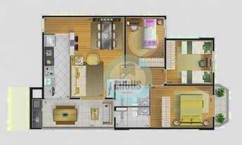 Imagem 2: Apartamento com 3 dormitórios à venda, 77 m² por R$ 627.000,00 - Vila Caminho do Mar - São