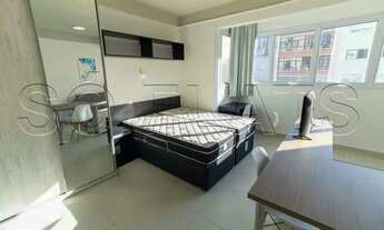 Imagem 2: Flat todo mobiliado com 26m², cozinha completa e geladeira grande próximo ao Hospital das