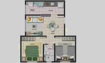 Imagem 2: Lindo 2/4 com Armários - 3º Andar - Rua do Batalhão de Choque - L. de Freitas