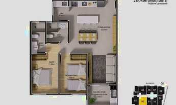 Imagem 7: Apartamento para venda possui 80 metros quadrados com 2 quartos em Itacorubi - Florianópol