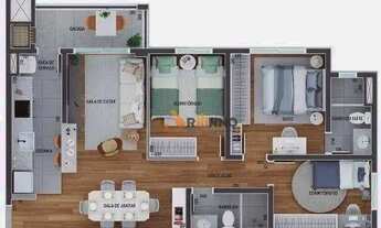 Imagem 3: Apartamento com 3 quartos, 1 suíte à venda no bairro Bacacheri