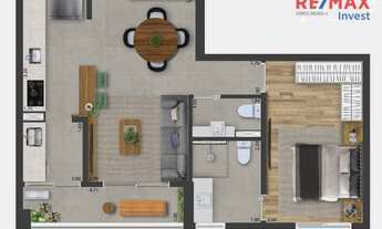 Imagem 2: Apartamento com 1 dormitório à venda, 53 m² por R$ 452.695,68 - Centro - Botucatu/SP