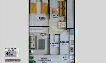 Imagem 3: Condomínio de Sobrado Novos, 02 Dormitórios, Sacada, Garagem