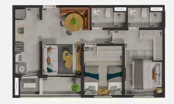 Imagem 3: Apartamento Cond VIVEN 59m2 - 2 Dorm 1 Suíte - Zona Sul de Rio Preto