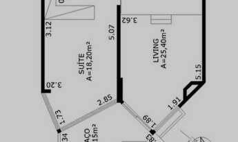 Imagem 3: Apartamento 1 Suíte 1 quarto 2 Banheiros 2 Vagas