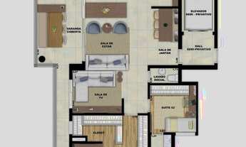 Imagem 3: Garden São Francisco - 125 m2 com 4 suítes, 2 vagas, varanda gourmet - Vila Yara - Osasco