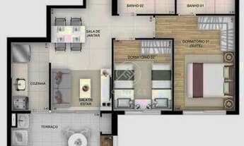 Imagem 2: Piscine Station Resort - Apartamento com 2 dormitórios à venda, 57 m² por R$ 699.000 - Brá