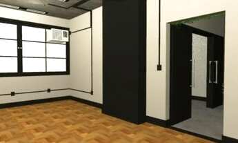 Imagem 3: Sala comercial com ambientes integrados e reversíveis por portas de correr. Em final de re