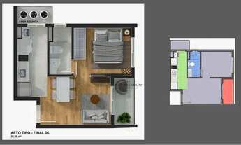 Imagem 3: Apartamento com 1 dormitório à venda, 30 m² por R$ 411.391 - Mercês - Curitiba/PR