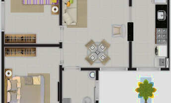 Imagem 4: Apartamentos de 2 quartos- Village das árvores