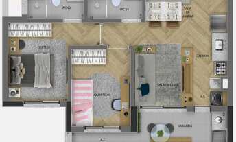 Imagem 4: Smart Flow - Apartamento 63 m² com 2 dormitórios com suíte em Presidente Altino - Osasco