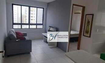 Imagem: Flat mobiliado, andar alto, no coração