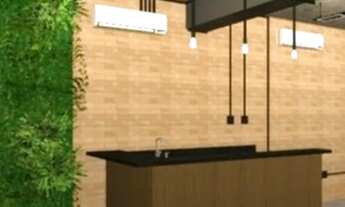 Imagem 4: Sala comercial com ambientes integrados e reversíveis por portas de correr. Em final de re