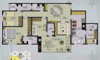 Imagem 2: Ótimo apartamento de 3 suítes no Ed. São Luiz, nascente, 02 vagas de garagem