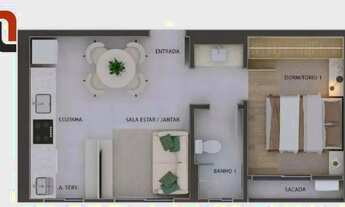 Imagem 3: Kobe - Apartamento 34m² 1 quarto no Vila Izabel