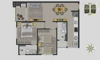 Imagem 4: Apartamento à venda, 1 quarto, 1 suíte, 2 vagas, Dos Estados - Timbó/SC