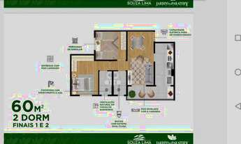 Imagem 3: Apartamento na planta 63 metros 2 dormitórios 1 suite