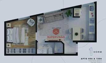 Imagem 2: Apartamento com 1 dormitório à venda, 40 m² por R$ 791.139,51 - Centro - Florianópolis/SC