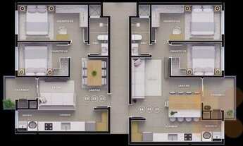 Imagem 6: Apartamento com 2 dormitórios à venda, 61 m² por R$ 288.880,00 - Weissópolis - Pinhais/PR