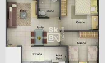Imagem 4: Apartamento com 2 quartos à venda, 47 m² por R$ 177.870 - Shopping Park - Uberlândia/MG