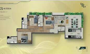 Imagem 3: Apartamento para venda tem 102 metros quadrados com 3 quartos em Lourdes - Belo Horizonte