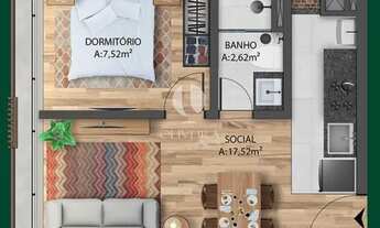 Imagem 2: Apartamento 01 dormitório com churrasqueira - Centenário Residence (CENTRO