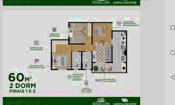 Imagem 6: Apartamento na planta -Urbanova - 3 dormitórios 1 suite 68 m2 - 2 vagas