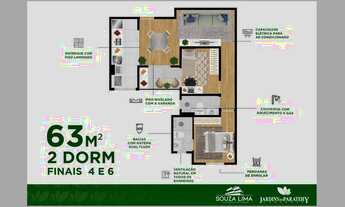 Imagem 2: Apartamento na planta -Urbanova - 3 dormitórios 1 suite 68 m2 - 2 vagas