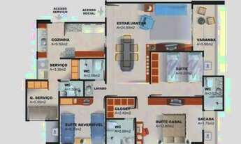 Imagem 4: Ed Eliete Azevedo - Andar Baixo - 3 suítes + DCE - 102 metros - Lazer - Aldeota/Centro