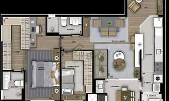 Imagem 6: Apartamento com 3 dormitórios à venda, 87 m² por R$ 773.131,00 - Jardim Social - Curitiba