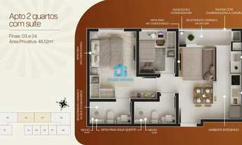 Imagem 7: Apartamento no Hauer / 48,52 M² / 2 quartos sendo 1 suíte / Sacada com churrasqueira a car