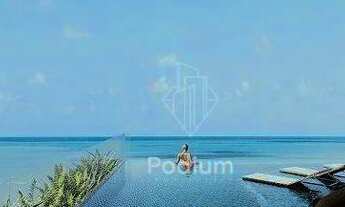 Imagem: Flat pé na areia na cobertura com piscina