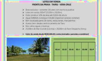 Imagem 2: Lotes em frente da Praia. Tairu. Ilha de Itaparica