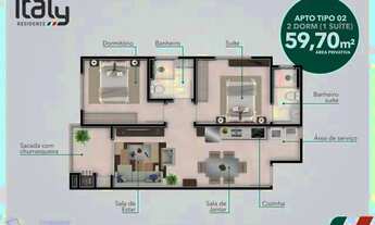 Imagem 2: Apartamento com 2 dormitórios sendo uma suite em Timbó!