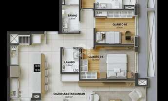 Imagem 4: Apartamento de 02 dormitórios localizado nas proximidades da Via Gastronômica e Shopping L