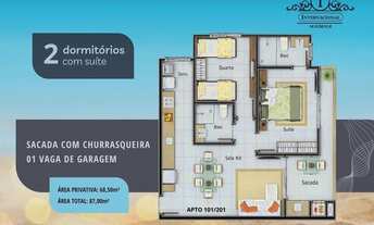 Imagem 3: Apartamento para venda tem 68 metros quadrados com 2 quartos