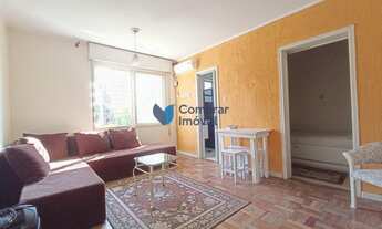 Imagem 2: Apartamento 1 quarto, mobiliado, ar condicionado, de frente, sol da manhã no Menino Deus