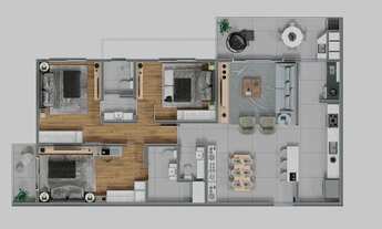 Imagem: Apartamento na planta com 2 dormitórios