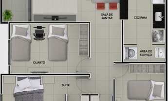 Imagem 2: Apartamento 02 quartos , térreo e cobertura 02 quartos ( ambos com área externa