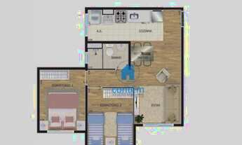 Imagem 3: AP3571 - Apartamento com 2 dormitórios para alugar, 45 m² por R$ 1.400/mês - Jardim Íris