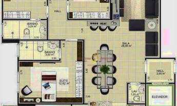 Imagem 2: Alto Padrão, Apartamento com 3 suítes, dispensa, 2 vagas, lazer completo, 70 metros da pr