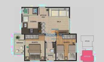 Imagem 6: Apartamento 2 quartos, 1 vaga à venda, 47 m² por R$ 299.600 - Santa Amélia - Belo Horizont