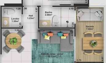 Imagem 2: Toop !! 37 Mil de Entrada - Apto 1 Dormitorio Sendo Suite C/Varanda Gourmet e 1 vaga