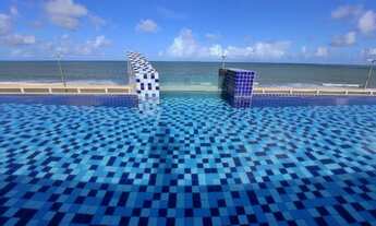 Imagem: Flat mobiliado de frente para o mar, em