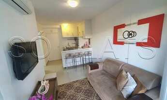 Imagem 2: Flat Choice Panamby mobiliado com 35m² para locação próximo da Av. Hebe Camargo